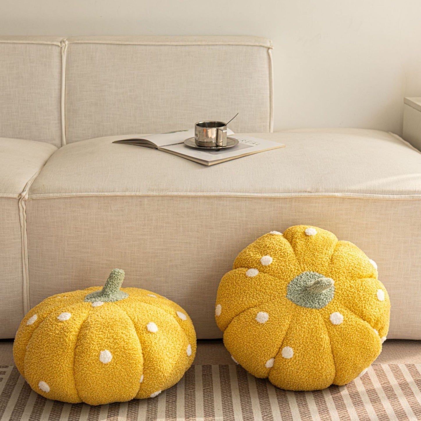 Cottage Pumpkin Dot Pillow