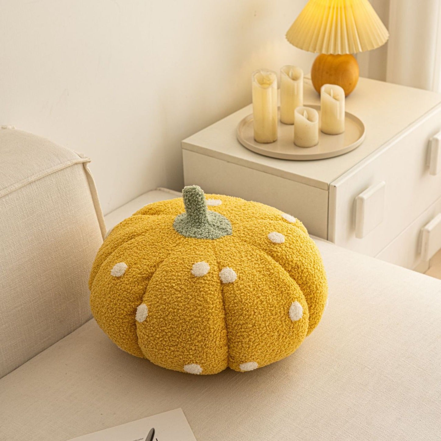 Cottage Pumpkin Dot Pillow