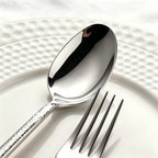 Aurora Silver Hammered Stainless Steel Cutlery Set