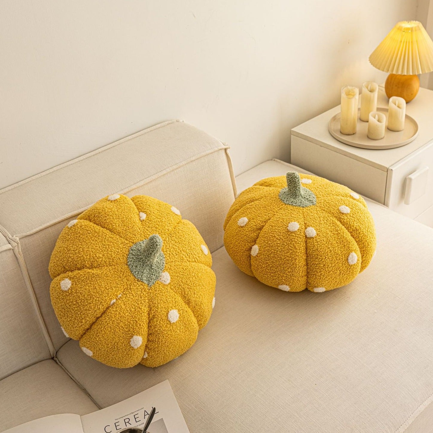 Cottage Pumpkin Dot Pillow