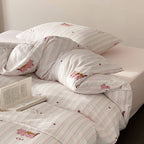 Kitty Stripe Dots Bedding Set