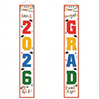 🎓Class of 2026 Graduation Banner | Congrats Grad Front Door Porch Decor for Graduation Party (✨Set of 2)