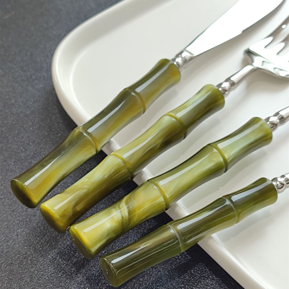 Zen Bamboo Handle Stainless Steel Cutlery Set