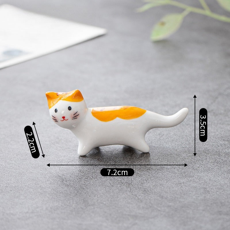Wagging Tail Cat Chopsticks Holder Set