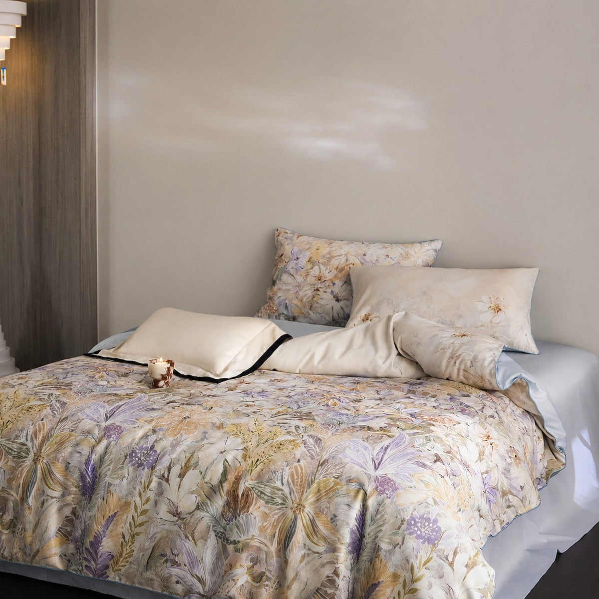 Lysora Sky Meadow Floral Egyptian Cotton Bedding Set