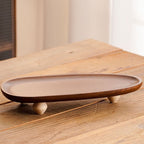 Legged Wooden Oval Tray Set