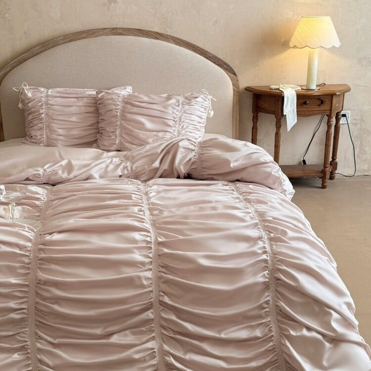 Fragrant Satin Bow Bedding Set