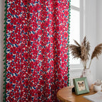 Vibrant Floral Tassel Curtain