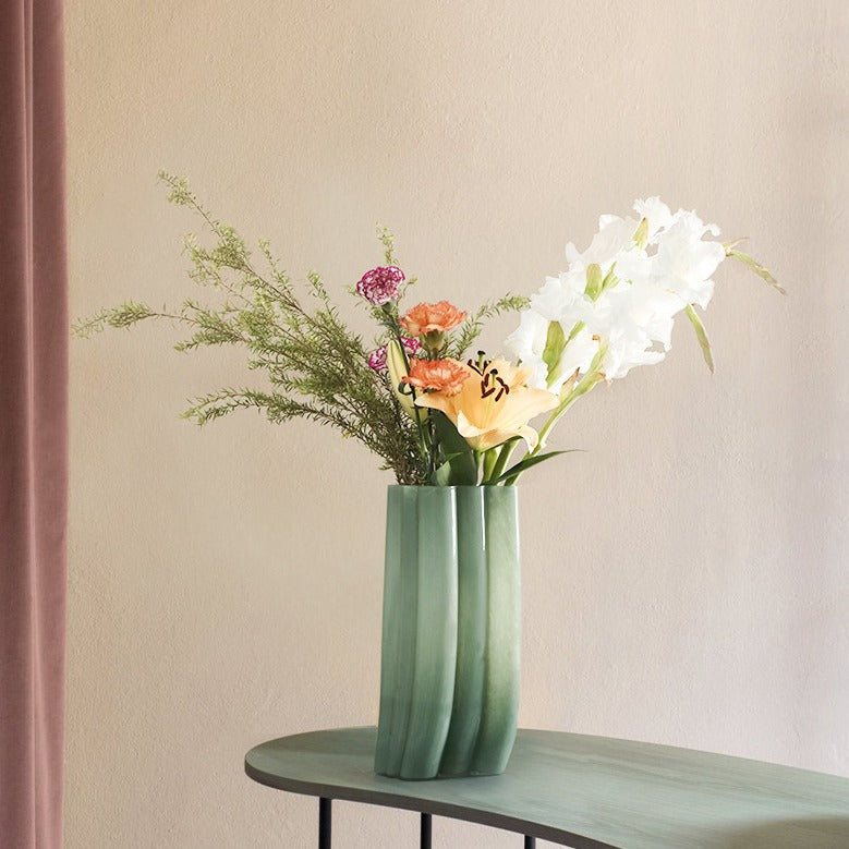 Green Serenity Glass Vase