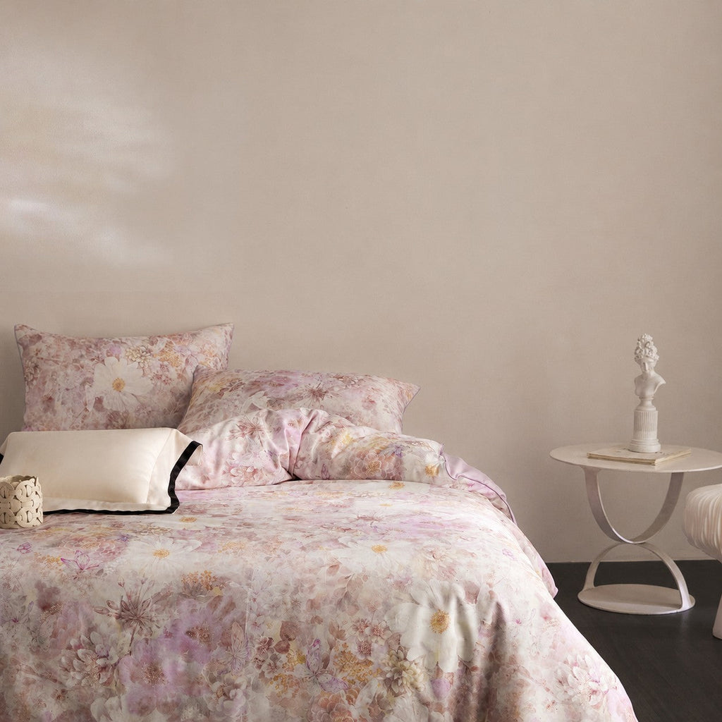 Elara Watercolor Floral Egyptian Cotton Bedding Set