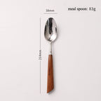 Wood Handle Silver Cutlery Set