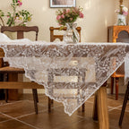 Sheer Lace Floral Tablecloth