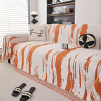 Warm Orange Artistic Stripes Sofa Cover