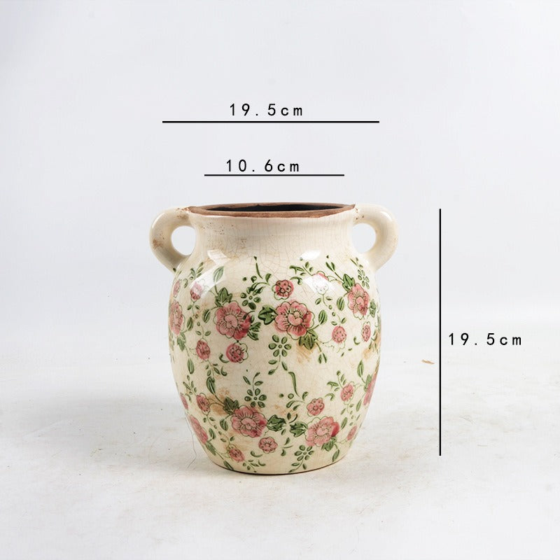 Red Rose Ceramic Vase