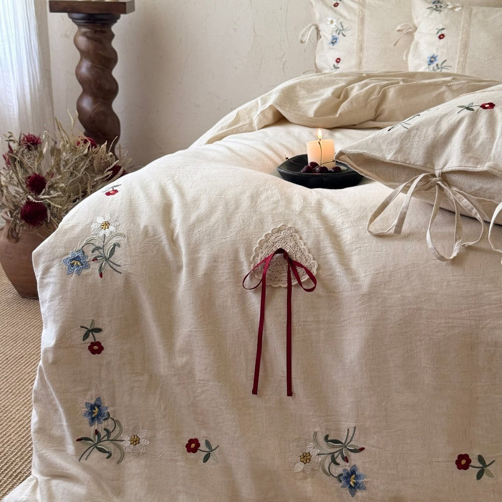 Wildflower Knot Linen Cotton Bedding Set