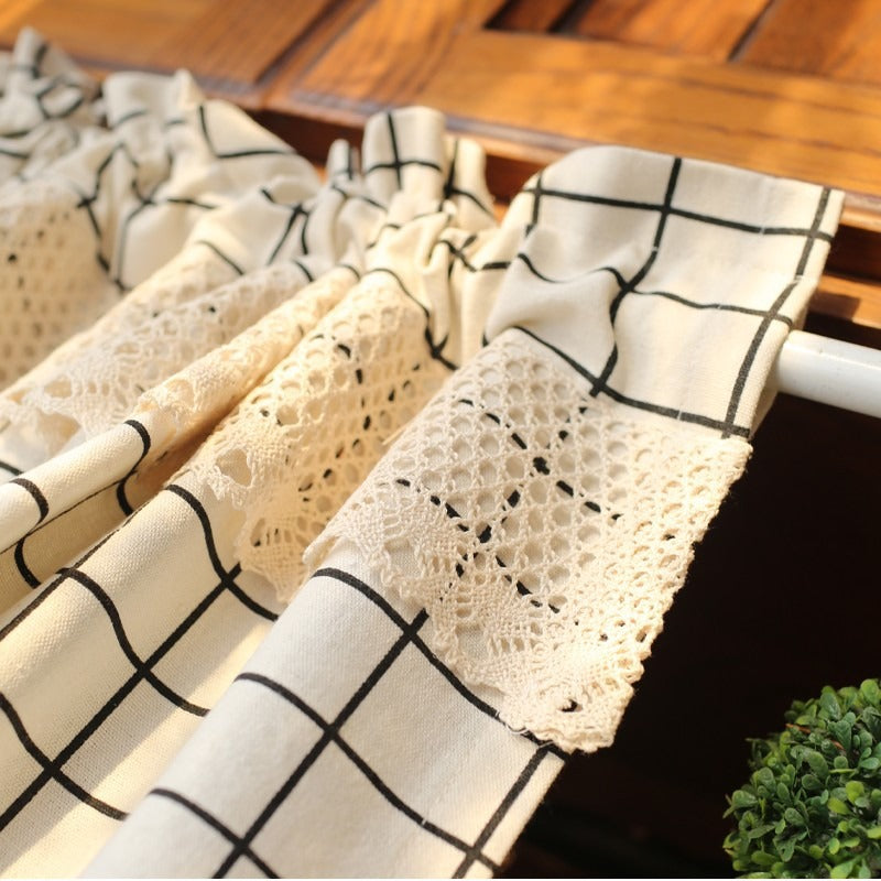 Classic Checkered Cabinet Curtain