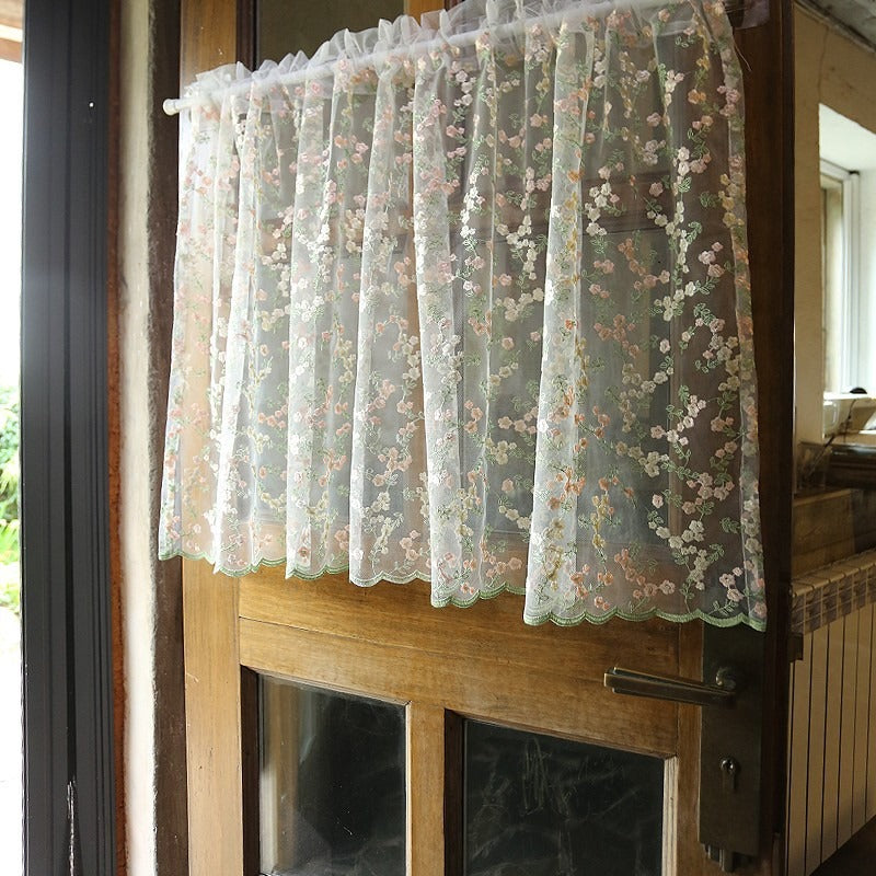 Sweet Floral Lace Cabinet Curtain