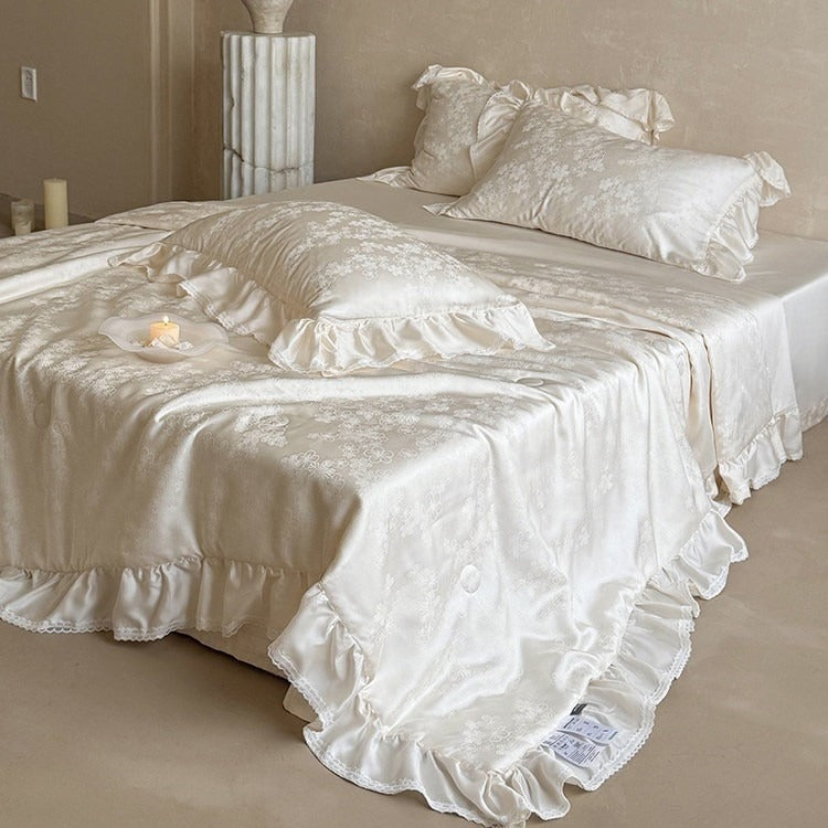 Flower Shower Summer Quilted Blanket