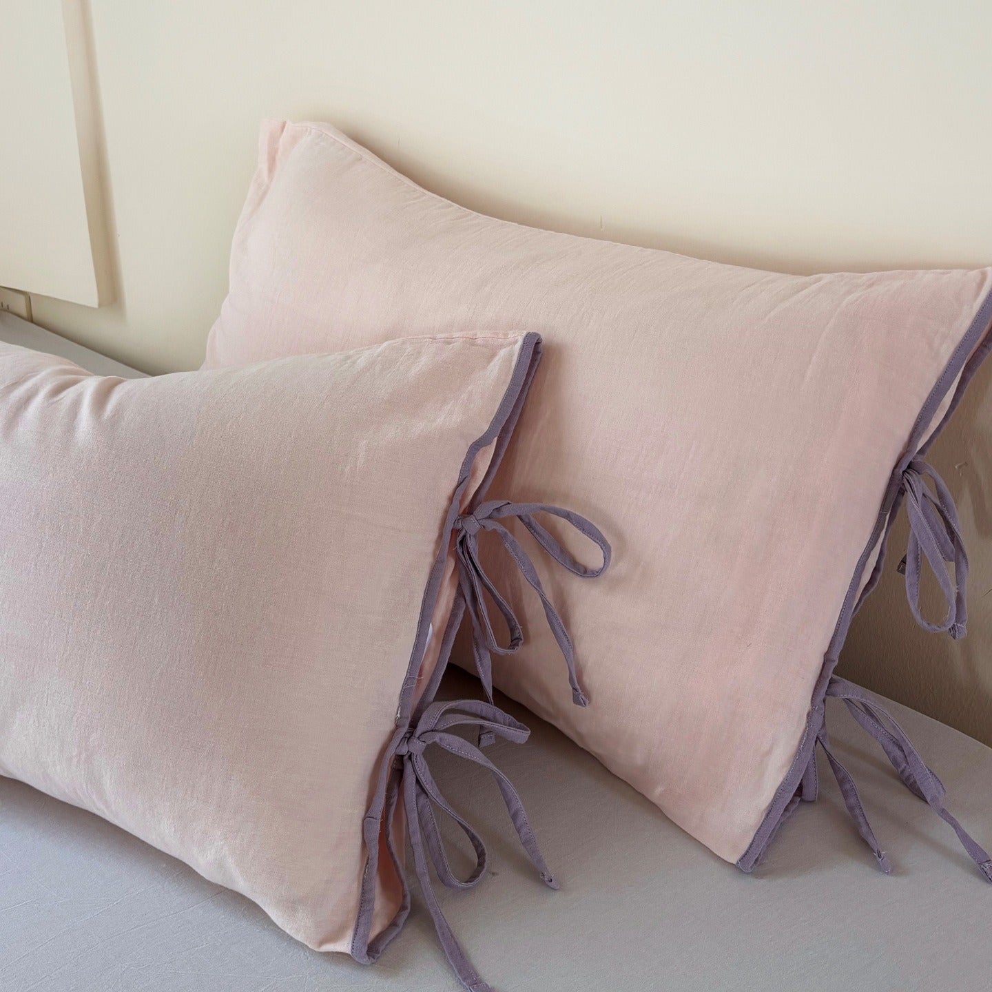 Colour Block Side Tie Pillowcase Set