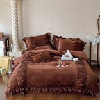 Chateau Ruffle Velvet Bedding Set