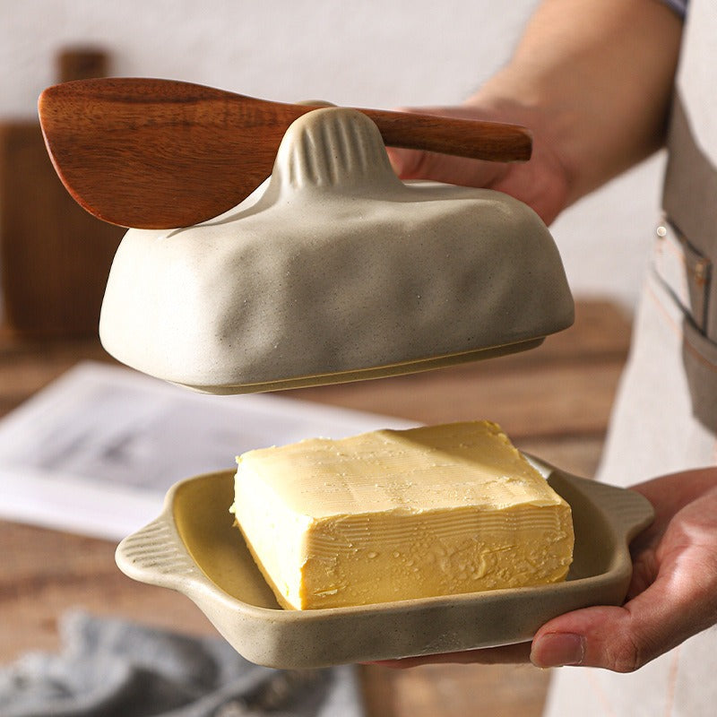 Earthy Ceramic Butter Keeper Set