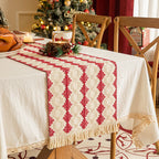 Woven Holiday Fringe Table Runner