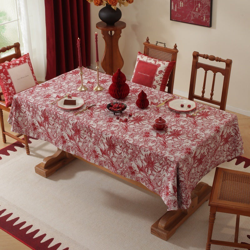 Red Palm Tablecloth