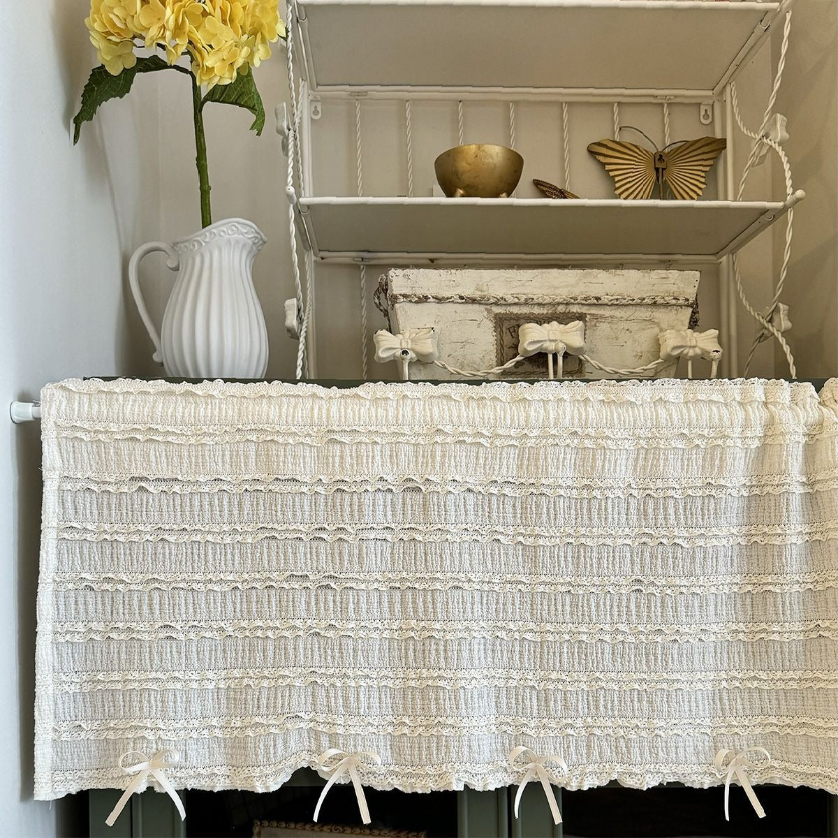 Cream Puff Cabinet Curtain
