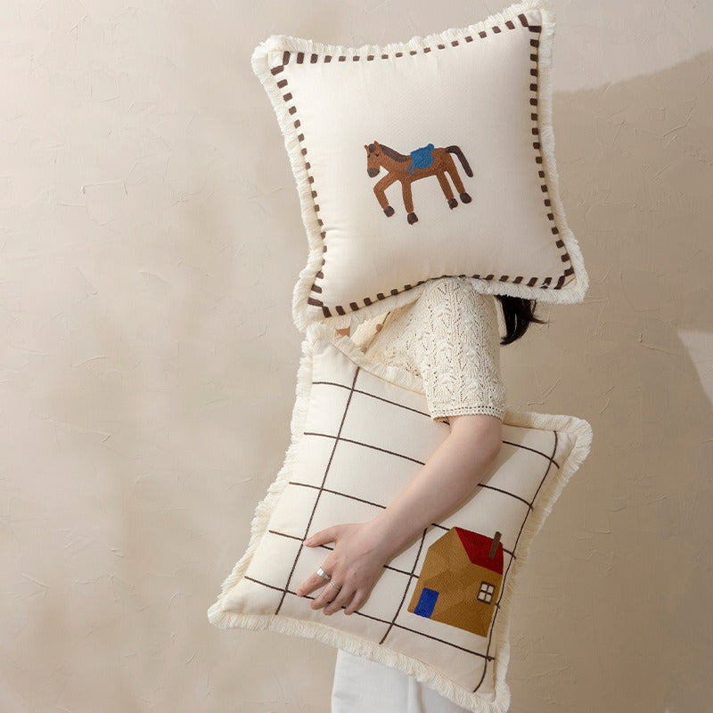 Pasture Tales Embroidered Cushion
