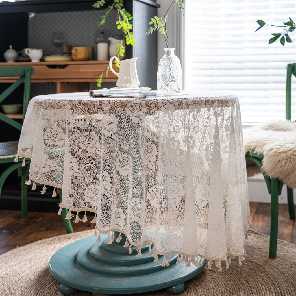 Rose Lace Round Tablecloth