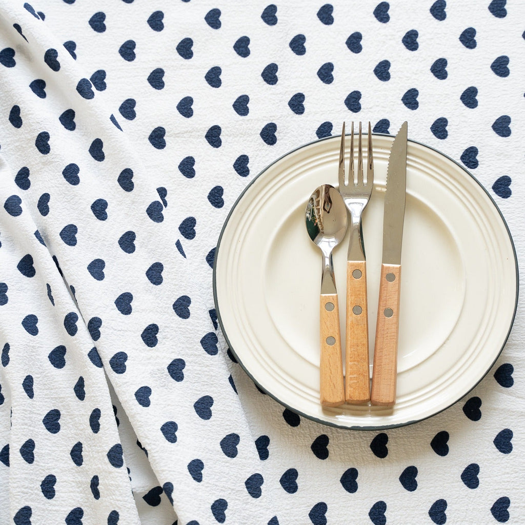 Heart Polka Dots Table Cloth