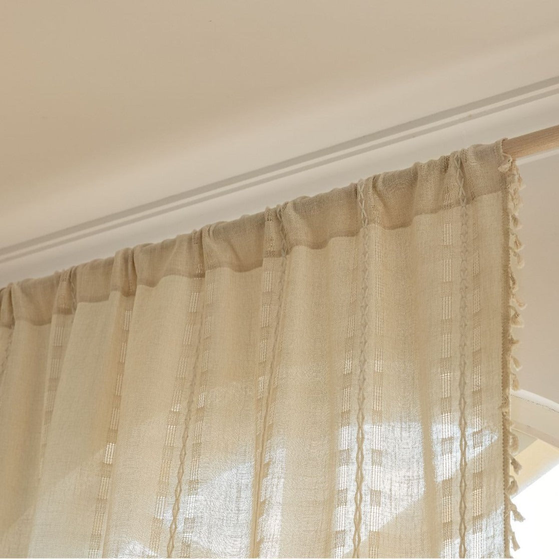 Light Filter Lattice Tassel Curtain