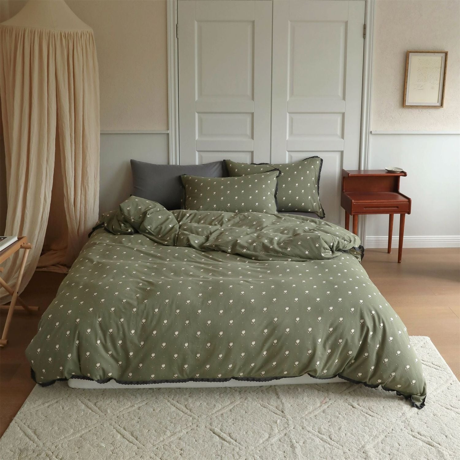 Flower & Matcha Bedding Set