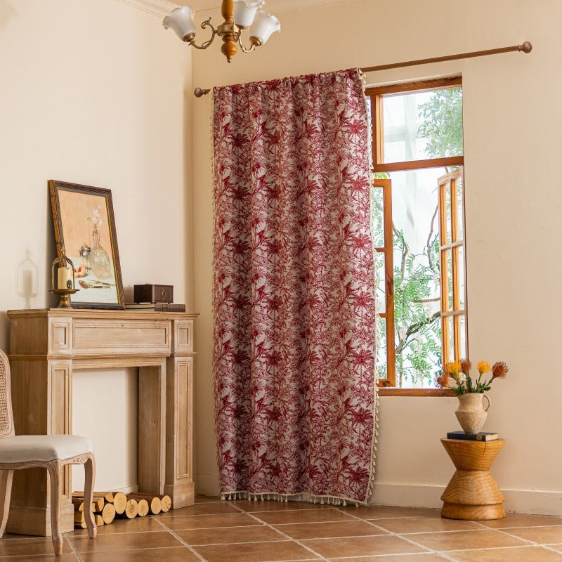 Red Palm Tassel Curtain