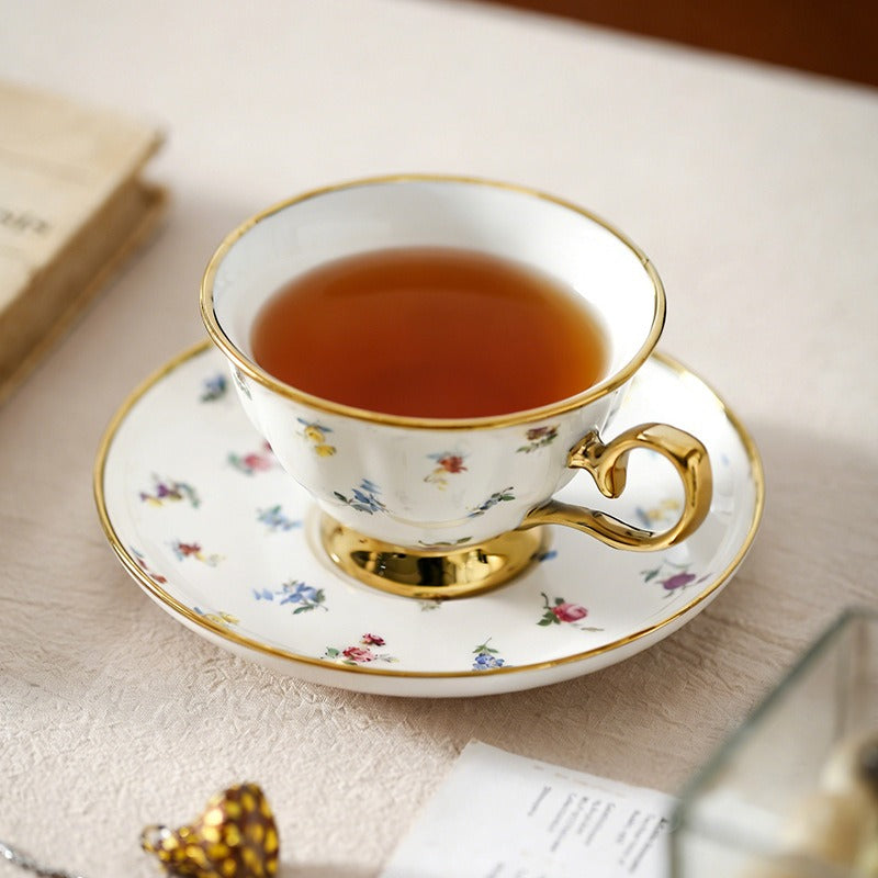 Golden Garden Sprig Teacup Set