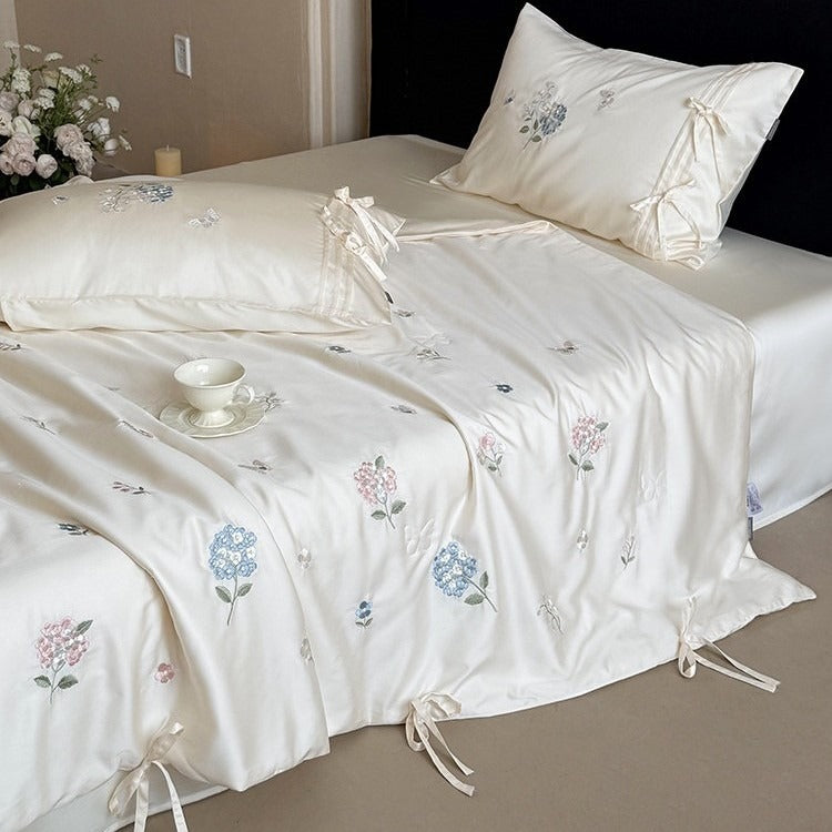 Hydrangea Whisper Summer Quilted Blanket