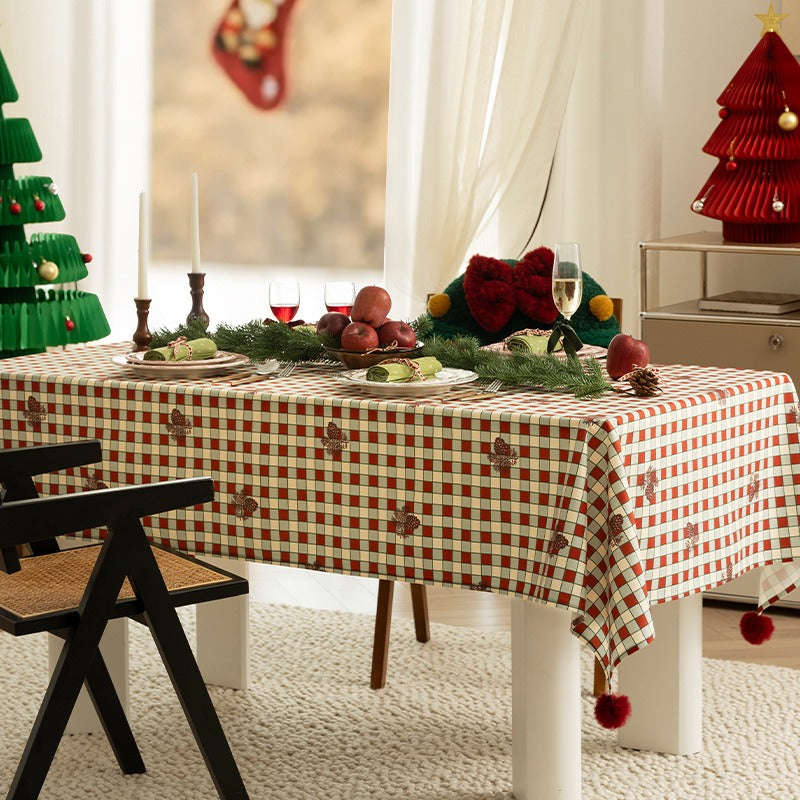 Pinecone Checkerboard Tablecloth