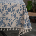 Retro Blooming Blue Table Cloth