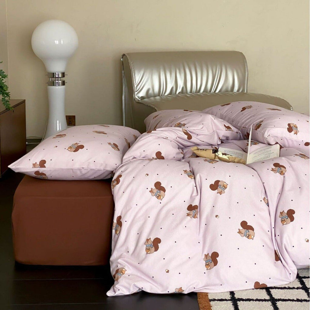 Pastel Squirrel Bedding Set