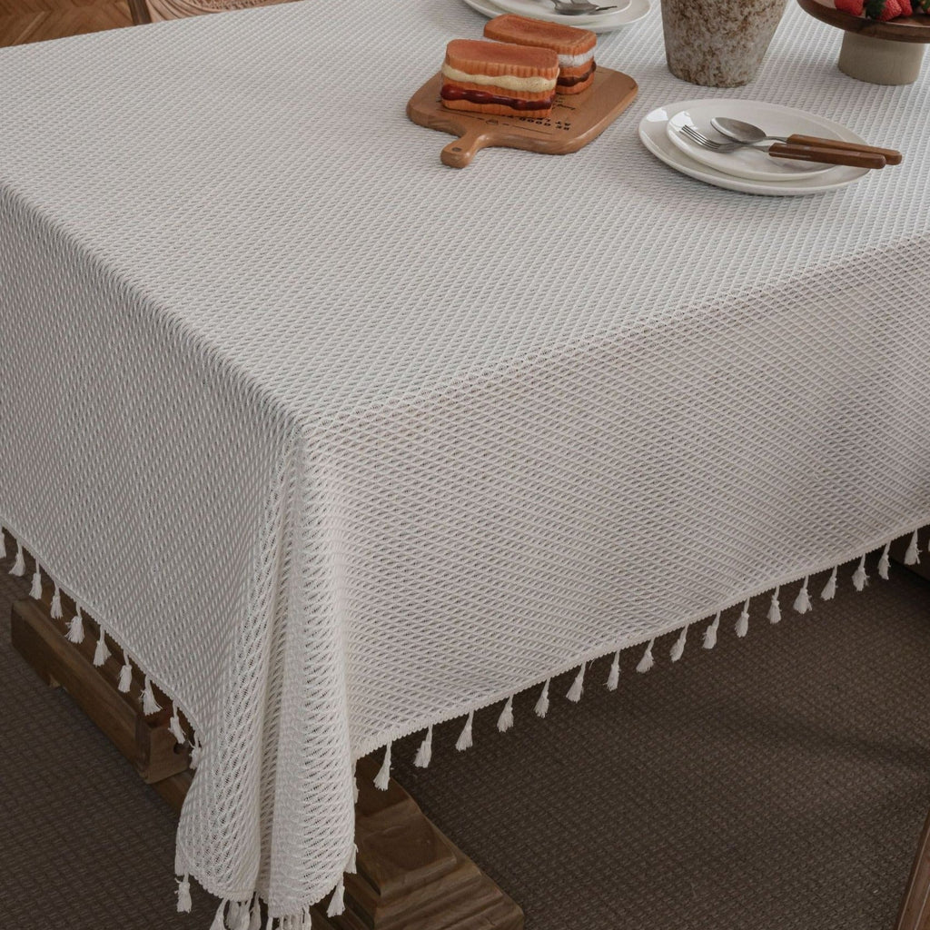 Waffle Tassel Tablecloth