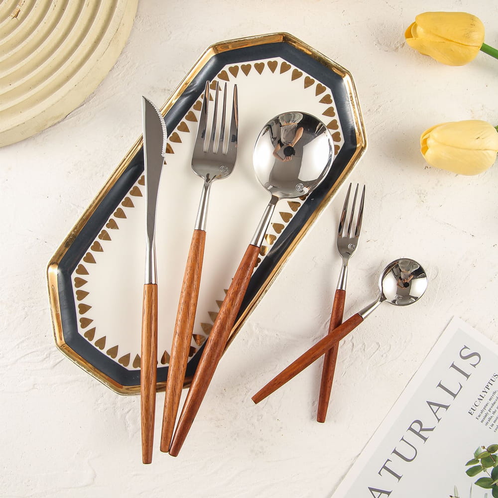 Dalbergia Rosewood Luxury Stainless Steel Cutlery Set