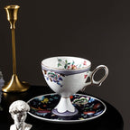 Noir Bloom Pedestal Teacup Set