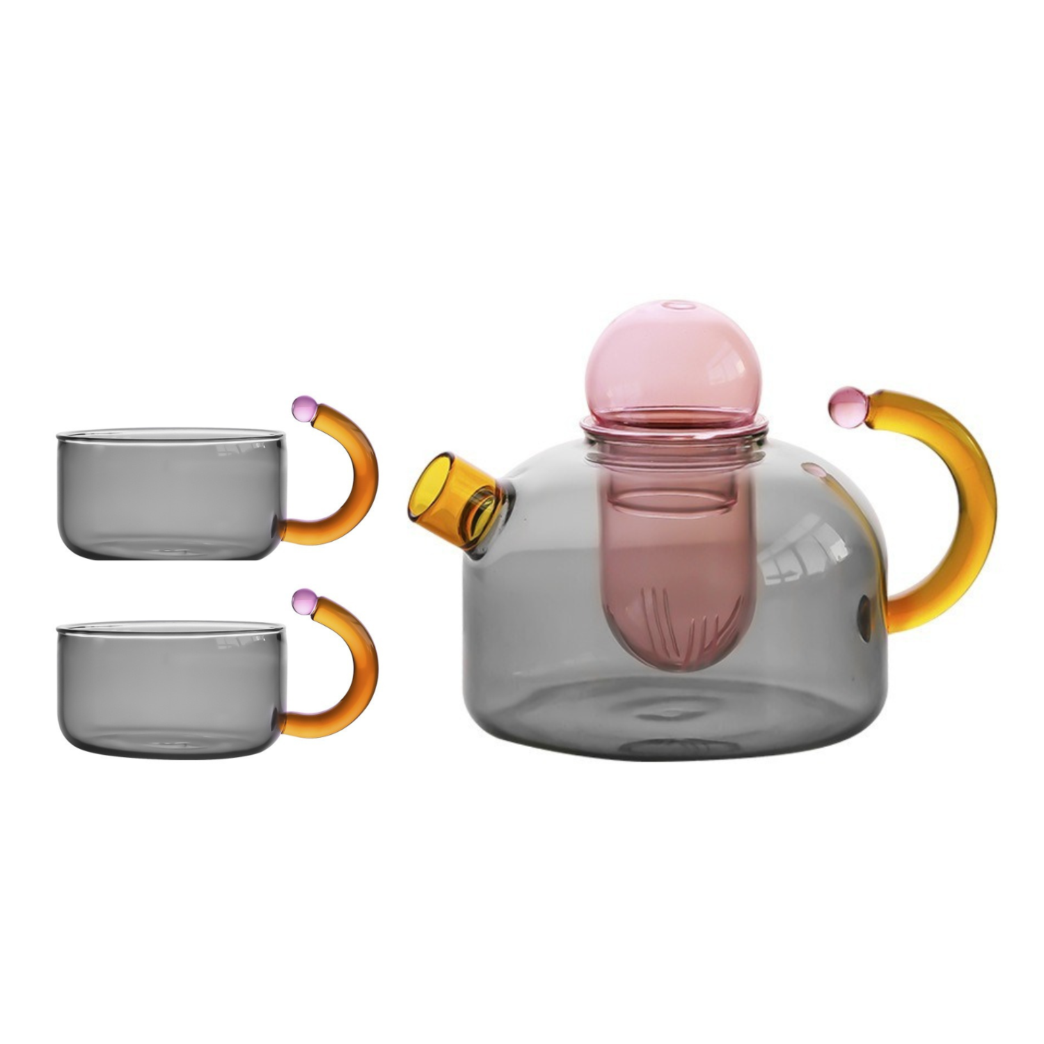 Bubble Pop Glass Teacup & Pot