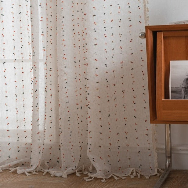 Candy Dot Tassel Curtain