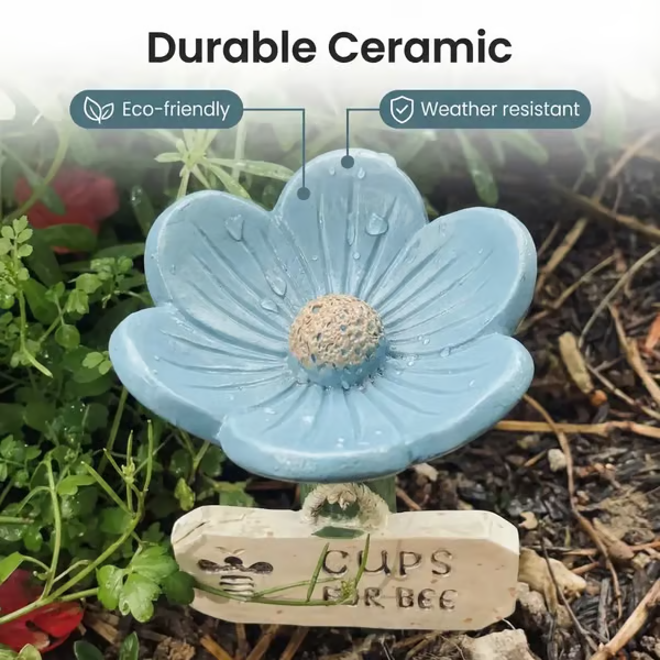 🌸Flower-Shaped Ceramic Bee Watering Station🐝💧