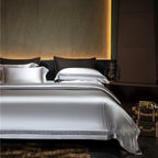 Willa Silver Modern Egyptian Cotton Satin Bedding Set