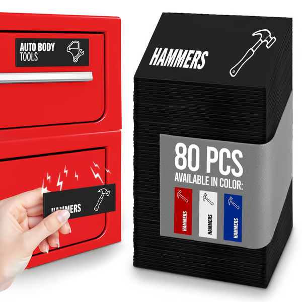 80-Piece Magnetic Toolbox Labels Kit