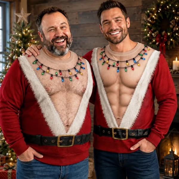 Fun Fuzzy Chest Christmas Sweatshirt