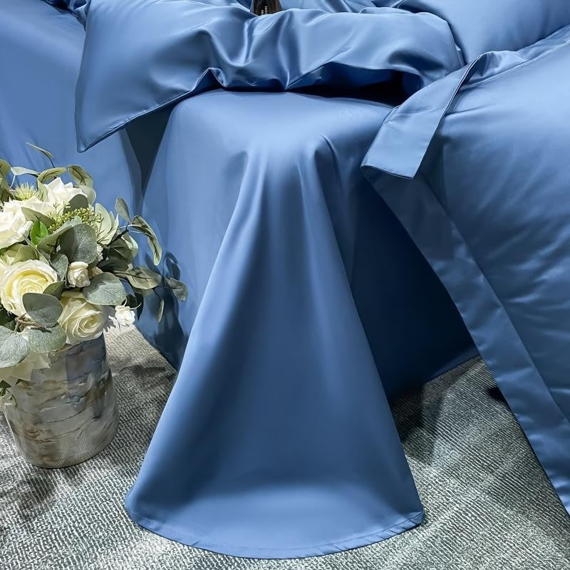 Neo Royal Blue Silky Egyptian Cotton Bedding Set