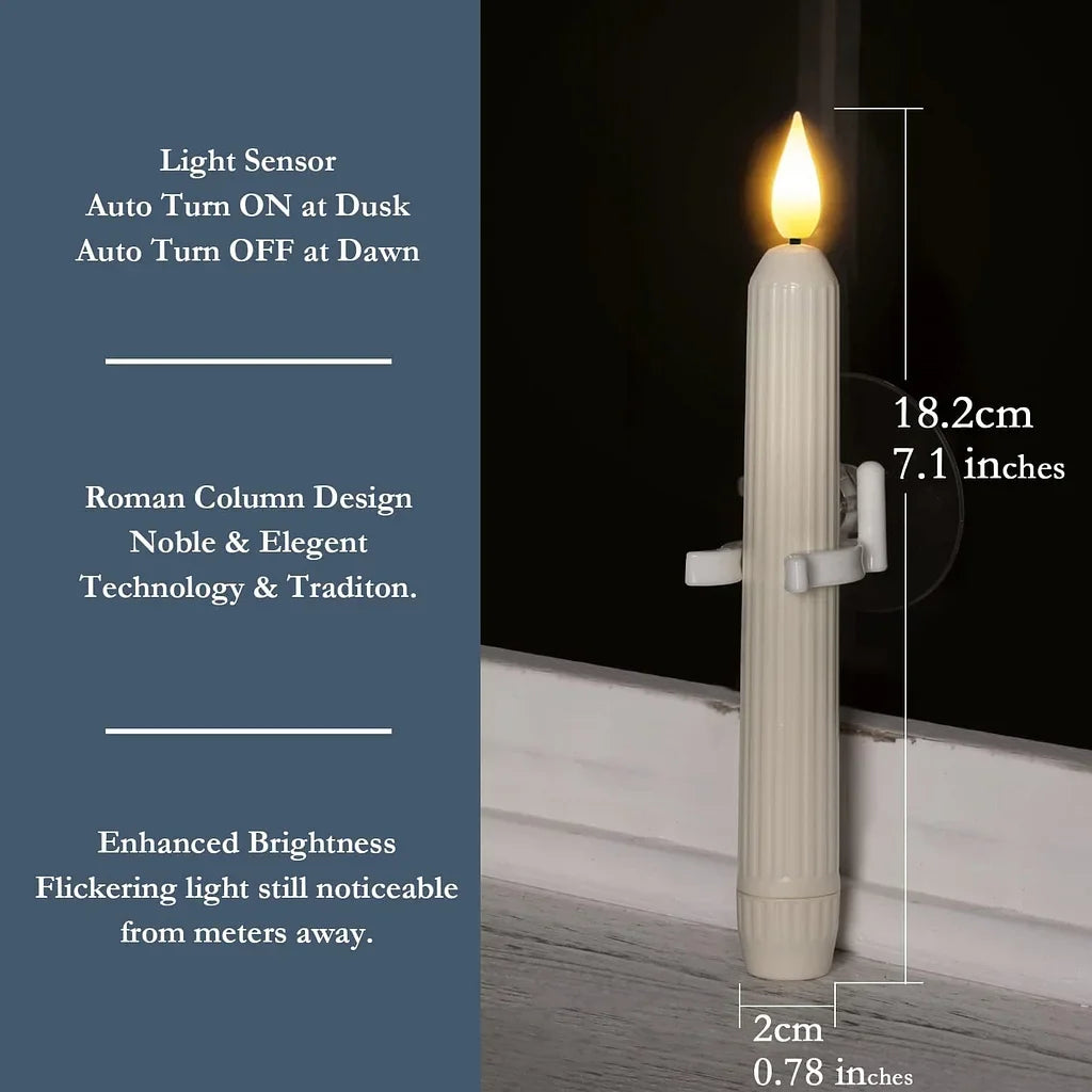 🔥Window Flameless Led Taper Candles with Sensor Dusk to Dawn